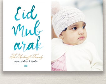Modern Eid /Ramadan Mubarak Photo Greeting Card. Eid Mubarak Greeting Card. Eid Greeting Card. Ramadan Greeting Card. Eid Festival Card. Eid