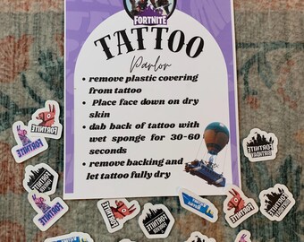 15 temporary tattoos & 8x10 sign
