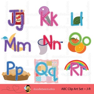 ABC Clipart Set, Alphabet Clip Art, ABC Clip Art, Stitched Alphabets, A to Z clipart, Alphabet Fonts image 3