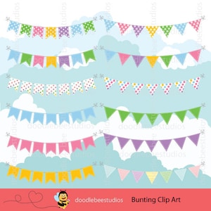 Bunting Banner ClipArt, Bunting Flaggen, Bunting Flaggen, Buntings ClipArt, Party ClipArt, Geburtstag Clip Art, Bunte Bunting Clip Art,