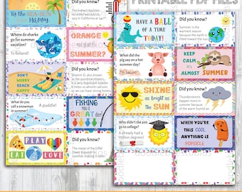 Summer Lunch Box Notes, Printable Lunchbox Cards, Summer Lunchbox Notes, School Lunch Box Notes, Cute Lunchbox Notes, Funny Lunchbox Notes