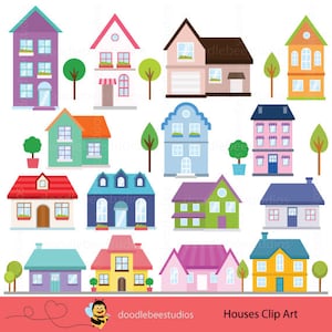 Houses Clipart, Houses Clip Art, Buildings Clipart, Cottage Clipart, Buildings Clip Art, House Clipart, Homes Clipart