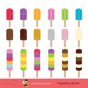 Popsicles Clipart, Popsicle Clip Art, Colorful Popsicles, Ice Cream Clip Art, Digital Ice Cream, Ice Lollies Clipart, Ice Lolly Clipart