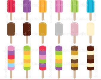 Popsicles Clipart, Popsicle Clip Art, Colorful Popsicles, Ice Cream Clip Art, Digital Ice Cream, Ice Lollies Clipart, Ice Lolly Clipart