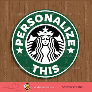 Starbucks Label Printables, Personalized Starbucks Labels, Starbucks Tags, Coffee Labels, Starbucks Labels, Starbucks Favor Tags