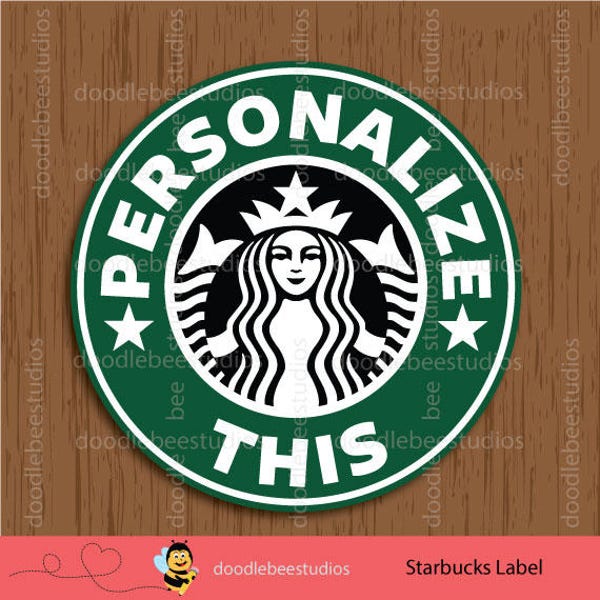 Starbucks Label Printables, Personalized Starbucks Labels, Starbucks Tags, Coffee Labels, Starbucks Labels, Starbucks Favor Tags