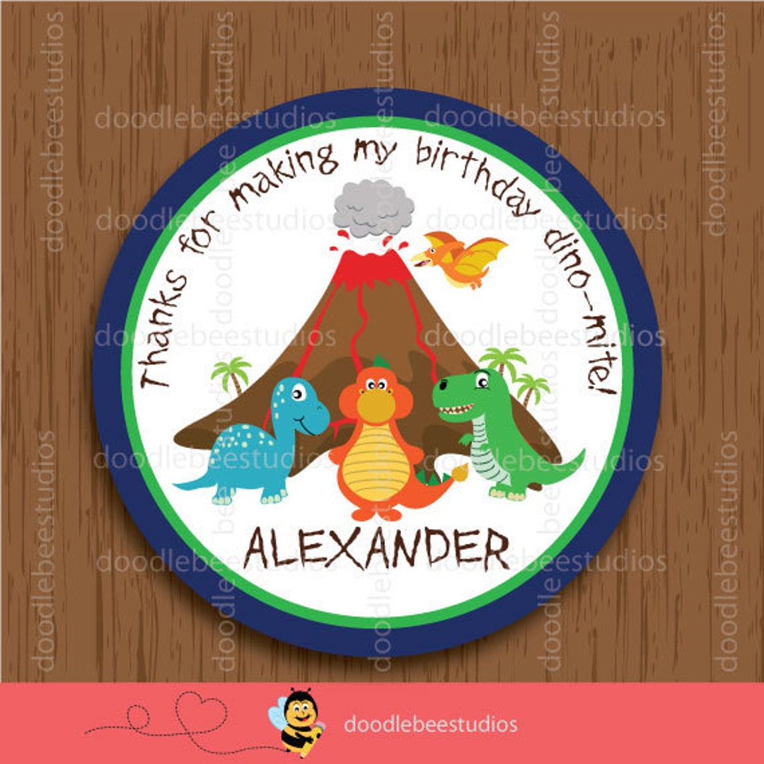 Personalized Dinosaur Favor Tags Printable Dinosaur Tags - Etsy