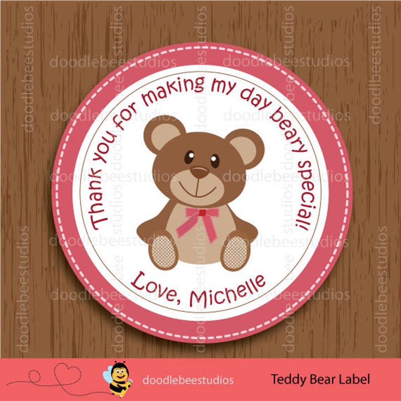 teddy bear labels bear favor tags teddy bear printables etsy