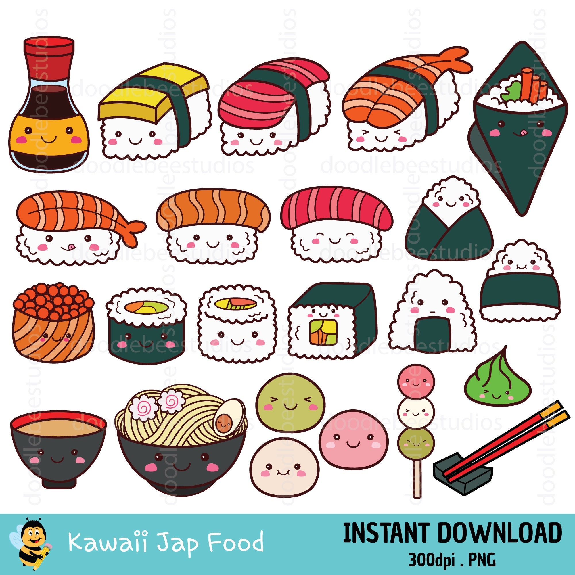 Kawaii Japanese Bento Box Sushi - Cute Sushi - Sticker