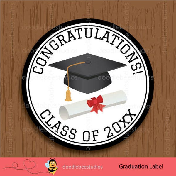 Graduation Favor Tags, Graduation Printable Tags, Class of 2018 Tags, Class Labels, Personalized Graduation Tags, Graduation Labels