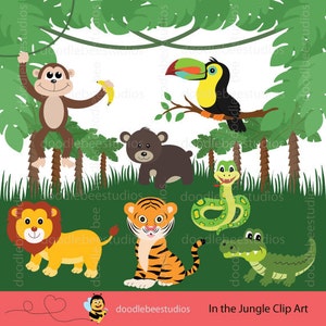 Jungle Animals Clipart, Jungle Friends Clip Art, Safari Animals, Animal Clipart, Animals Clipart, Jungle Clip Art, Safari Clipart image 1