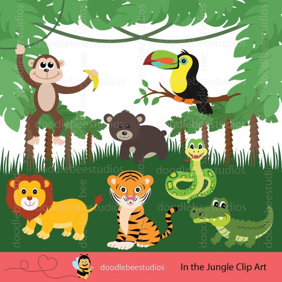 Jungle Animals Clipart, Jungle Friends Clip Art, Safari Animals, Animal  Clipart, Animals Clipart, Jungle Clip Art, Safari Clipart -  Israel