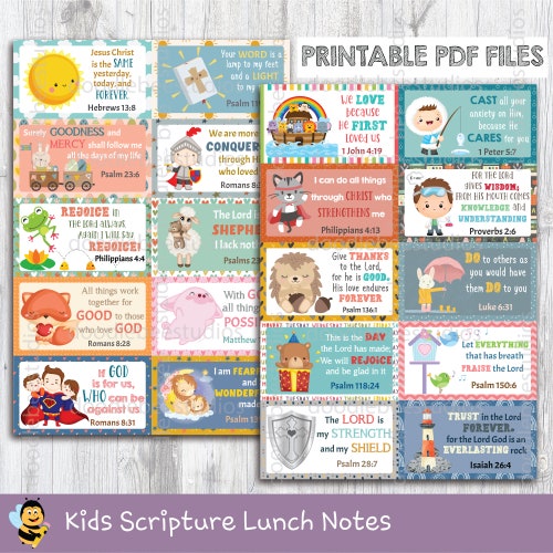 Scripture Memory Cards for Kids. 24 Bible Verse Cards for - Etsy