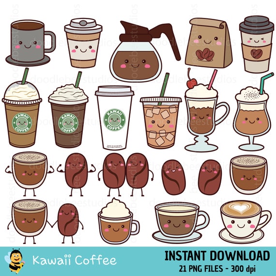 Cute Coffee Cups Clipart