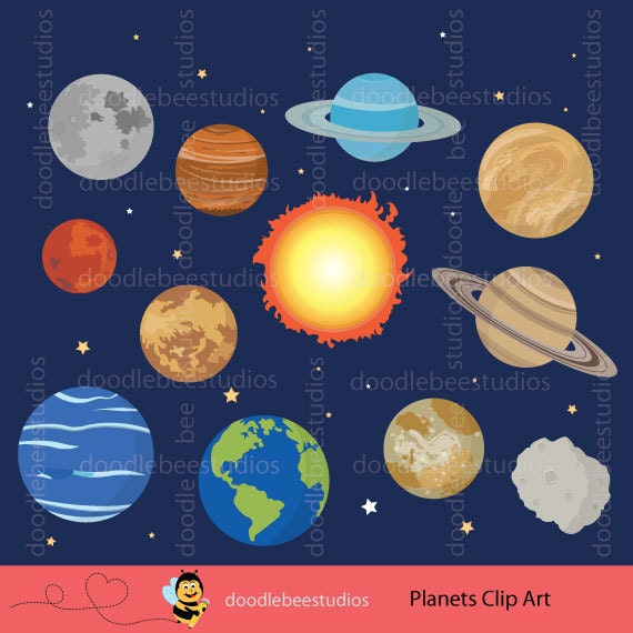 Planeten Clipart Weltraum Clipart Sonnensystem Clipart Etsy
