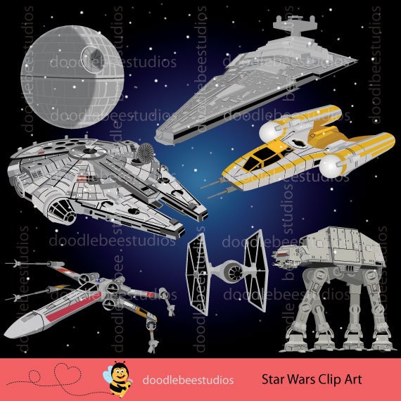Star Wars Clipart Starwars Clip Art Star Wars Spaceships - Etsy