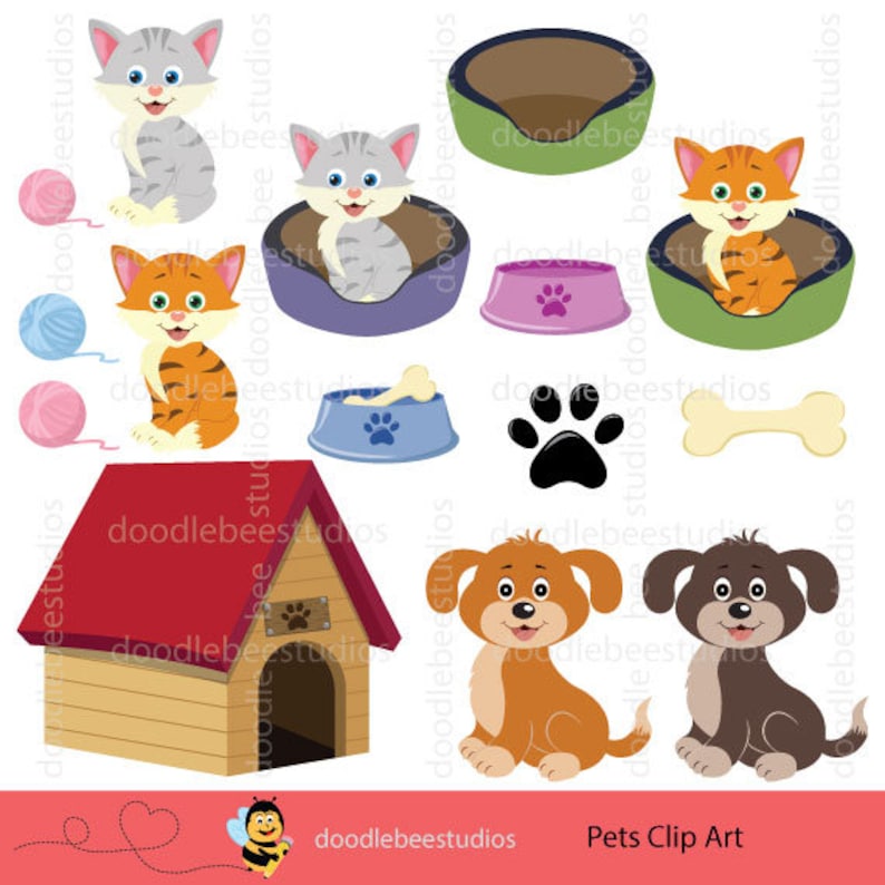 Pets Clipart, Pets Clip Art, Cute Pets Download, Digital Pets,