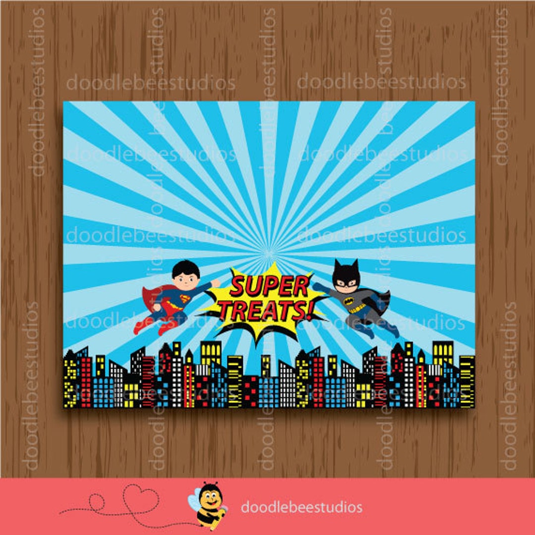 Superhero Bag Toppers Printable Super Hero Bag Toppers - Etsy