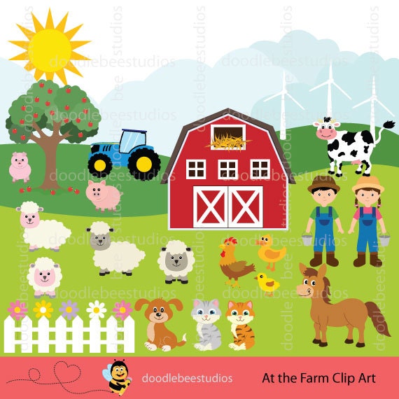 Farm Animals Clipart. Farm Clip Art Set, Barnyard Animals Clipart,  Farmhouse Clip Art, Animals Clip Art, Animal Clipart, Farmers Clip Art -  Etsy