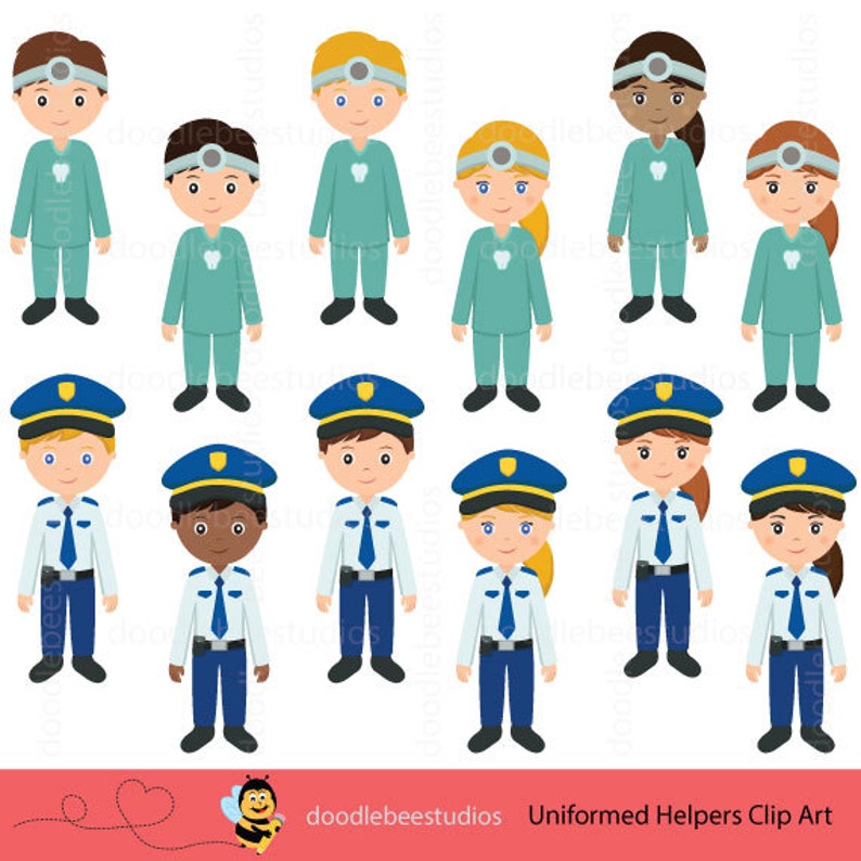 Community Helpers Clipart, Community Clipart,Career Day Clipart,Career Clip Art, Occupation Clipart, Jobs Clipart, Uniformed Helpers Clipart image 3
