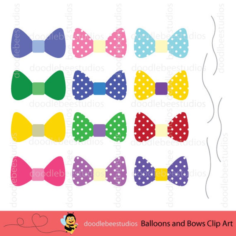 Party Balloon Clipart Bows Clipart Balloon Clip Art Balloons Bunches Clipart Bowtie Clip Art Colorful Balloons Balloons Clipart