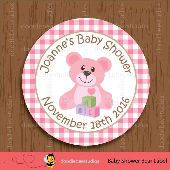 Baby Shower Printables Teddy Bear Labels Baby Bear Gift Etsy
