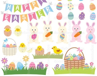 Easter Clipart, Easter Clip Art, Easter Bunny Clipart, Bunny Clip Art, Easter Chicks Clipart, Easter Eggs Clip Art, Easter Baskets Clipart
