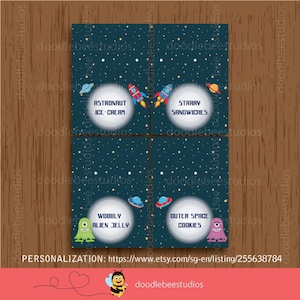 Outer Space Food Tents Outer Space Food Cards Printable Food - Etsy