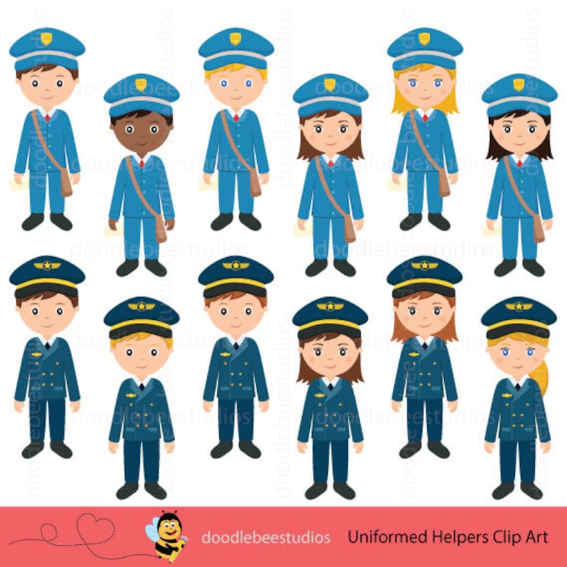 Community Helpers Clipart, Community Clipart,Career Day Clipart,Career Clip Art, Occupation Clipart, Jobs Clipart, Uniformed Helpers Clipart image 5