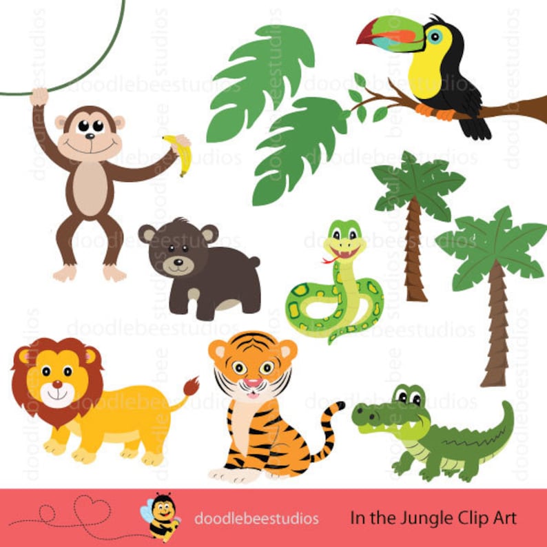 Jungle Animals Clipart, Jungle Friends Clip Art, Safari Animals, Animal Clipart, Animals Clipart, Jungle Clip Art, Safari Clipart image 3