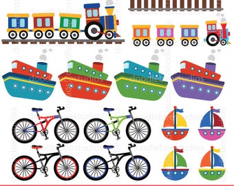 Transportation Clipart, Vehicles Clip Art, Transport Clipart, Transport Clip Art, Trains Clipart, Ship Boat Clipart, Bicycles Clipart