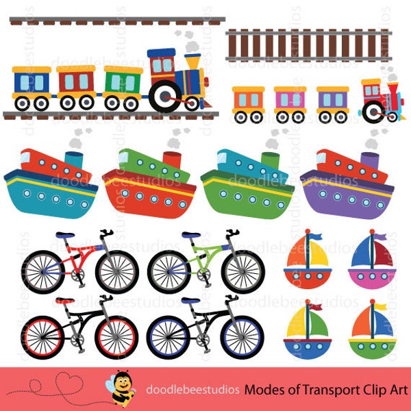 Transportation Clipart, Vehicles Clip Art, Transport Clipart, Transport Clip Art, Trains Clipart, Ship Boat Clipart, Bicycles Clipart
