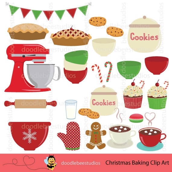 Christmas Baking Clipart, Baking Clipart, Baking Utensils Clip Art, Holiday  Baking Clip Art, Christmas Goodies Clipart, Baking Equipment 
