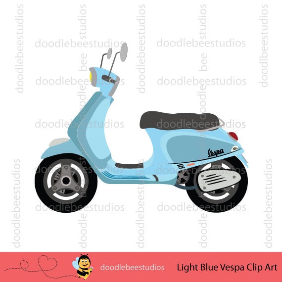 Buy Vespa Clipart Vespa Scooter Clip Blue Vespa Online in India - Etsy