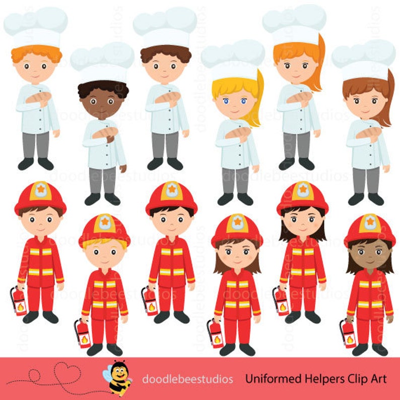 Community Helpers Clipart, Community Clipart,Career Day Clipart,Career Clip Art, Occupation Clipart, Jobs Clipart, Uniformed Helpers Clipart image 4