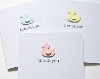 Pack of 10 - Duck Baby Gift Thank You Cards Baby Shower Thank You Cards Baby Shower Cards Baby Thank You Cards Cute Cards Baby Shower Cards