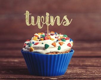 Twins Cupcake Toppers Baby Shower Decorations Baby Shower Cupcake Toppers Baby Shower Topper Twins Pregnancy Announcement Twins Baby Shower
