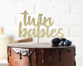 Twin Baby's Cake Topper, Baby Shower Decoraties, Baby Shower, Twins Cake Topper, Baby Shower Cake Topper