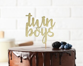 Twin Boys Cake Topper, Baby Shower Decoraties, Baby Shower Topper, Baby Shower Cake Topper, Twins Cake Topper