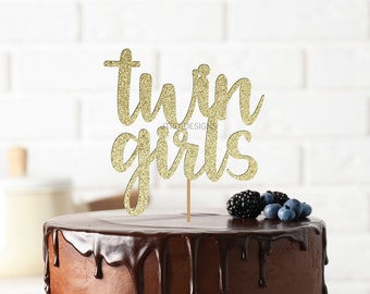 Twin Girls Cake Topper, Baby Shower Decoraties, Baby Shower Topper, Baby Shower Cake Topper, Twins Cake Topper