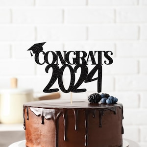 Congratulazioni 2025 Cake Topper per la laurea, Cake Topper per la laurea, Decorazioni per la scuola superiore Classe del 2025