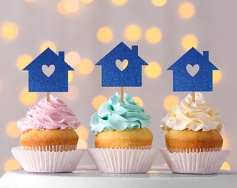 New Home Cupcake Toppers ,New Home Owner, House Warming Gift, Cake Decoration