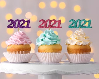 Glitter 2024 Cupcake Toppers, New Years Eve Cake Topper, 2024 Decorations, 2024 Cake Topper, New Years Eve Decorations, NYE Decor