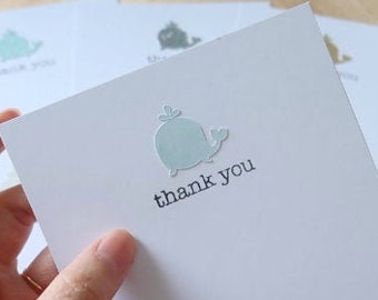 Pack of 10 - Baby Whale, Baby Gift, Thank You Cards, Baby Shower Thank You Cards, Baby Shower Cards Baby Thank You Cards Cute Cards Gender