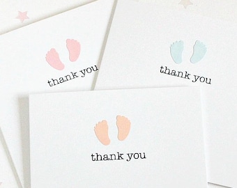 Pack of 10 - Baby Gift Thank You Cards Baby Shower Thank You Cards Baby Shower Cards Baby Thank You Cards Cute Cards Baby Shower Cards