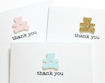 Pack of 10 Teddy Bear Thank You Cards Baby Shower Cards Baby Thank You Card Pack Baby Shower Thank You Gifts For Friends Thank You Card Set