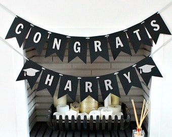 Custom Name Graduation Banner, Graduation Decorations, Class of 2024 Signs, Graduation Bunting