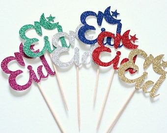 Eid Mubarak Cupcake Toppers, Eid Cake Topper, Eid Decoration, Eid Favours, Eid Gift