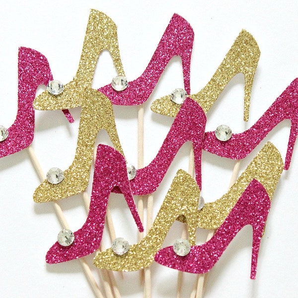 12 Crystal Stiletto Shoe Cupcake Toppers Hen Party Toppers Cake Topper Hen Party Favours Hen Party Accessories Bachelorette Party Birthday