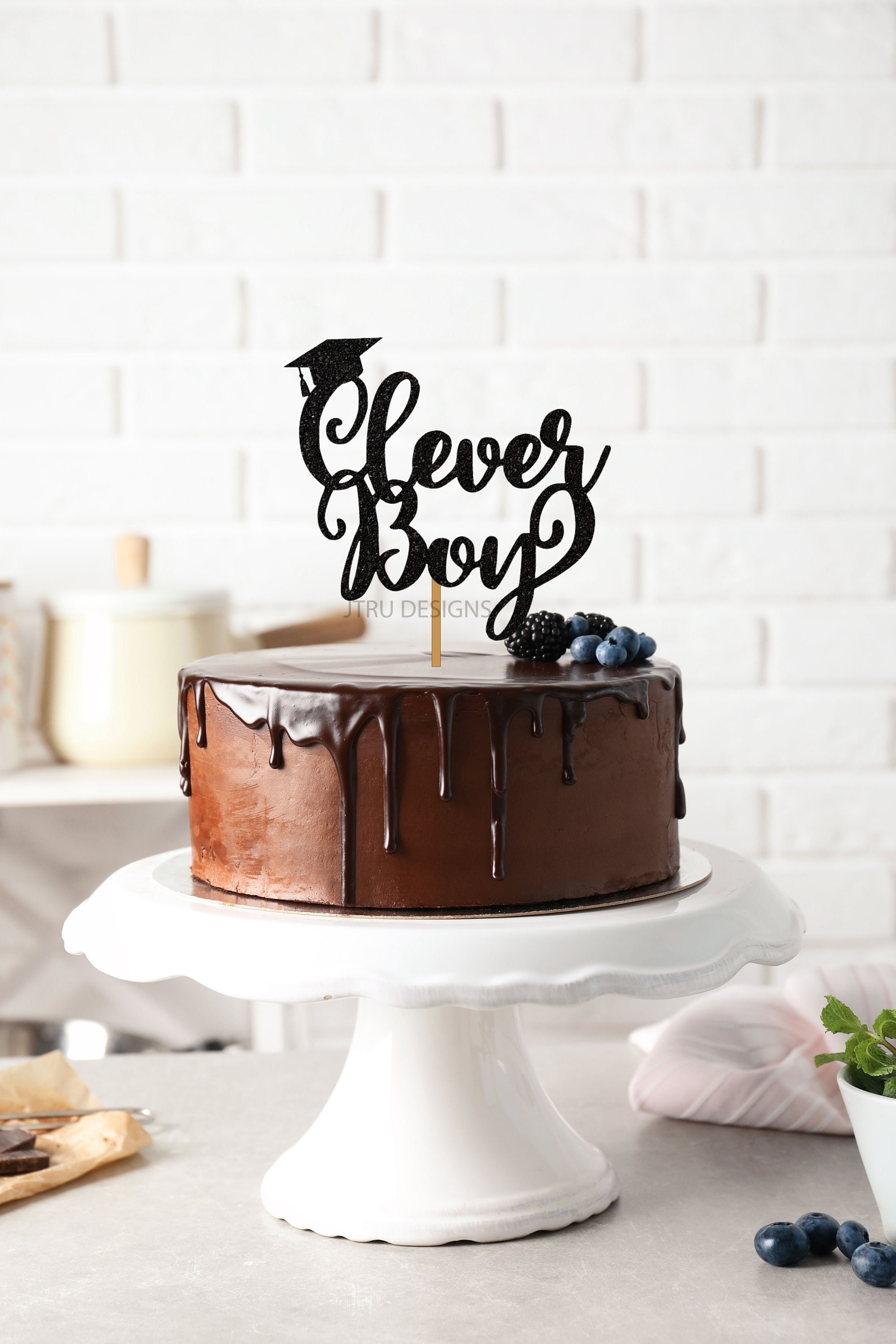 Clever Boy Graduation Cake Topper Graduation Cap Graduation - Etsy